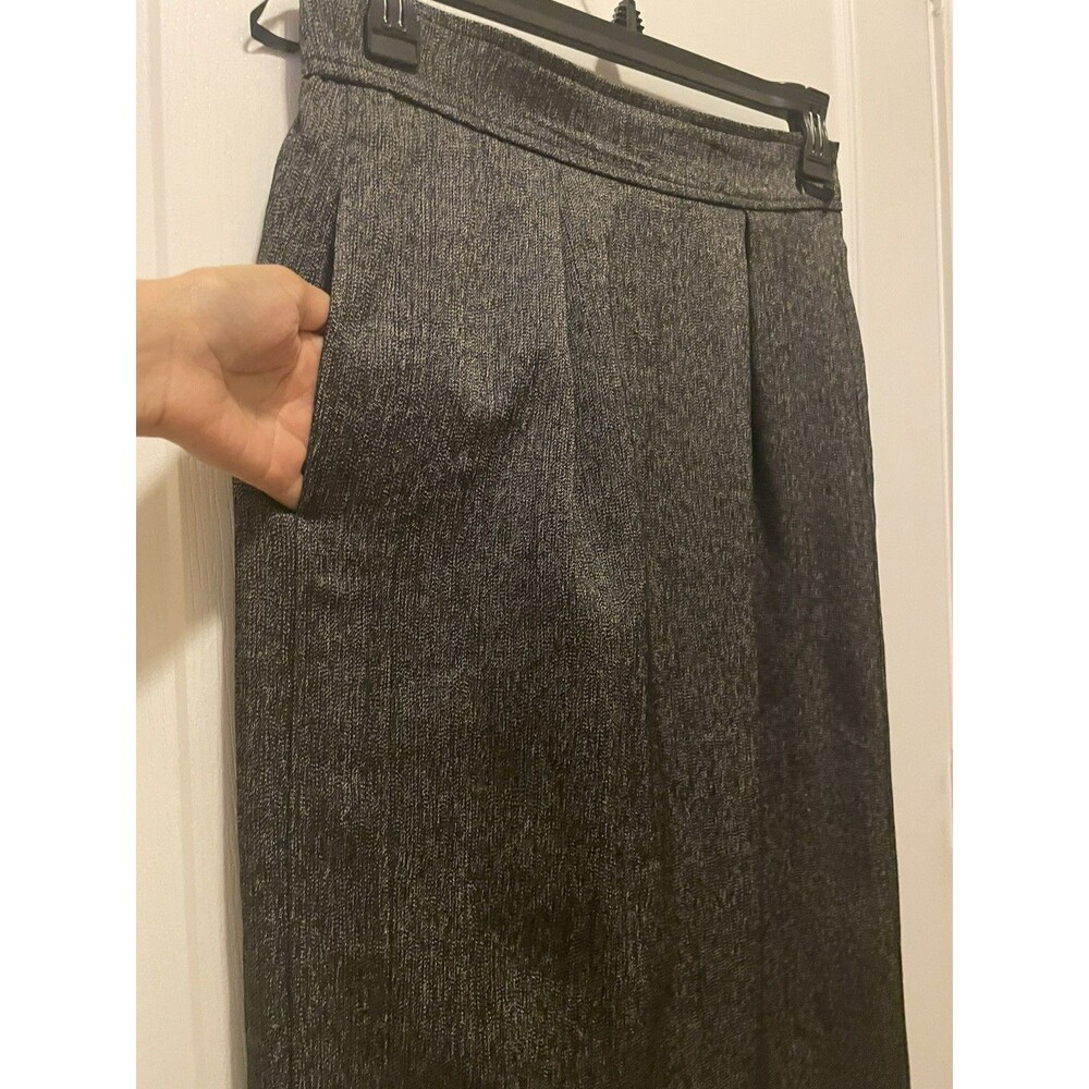 VTG Guy Laroche Skirt Wool Blend Size 44 Large Made in France Black - Picture 4 of 10